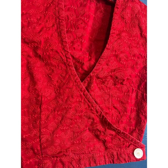 Vintage Red Embroidered Vest Top Size XS - Picture 3 of 5